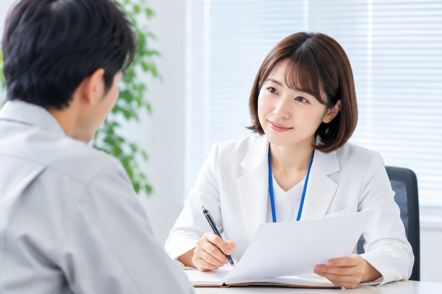 健康診断後の就業判定の様子